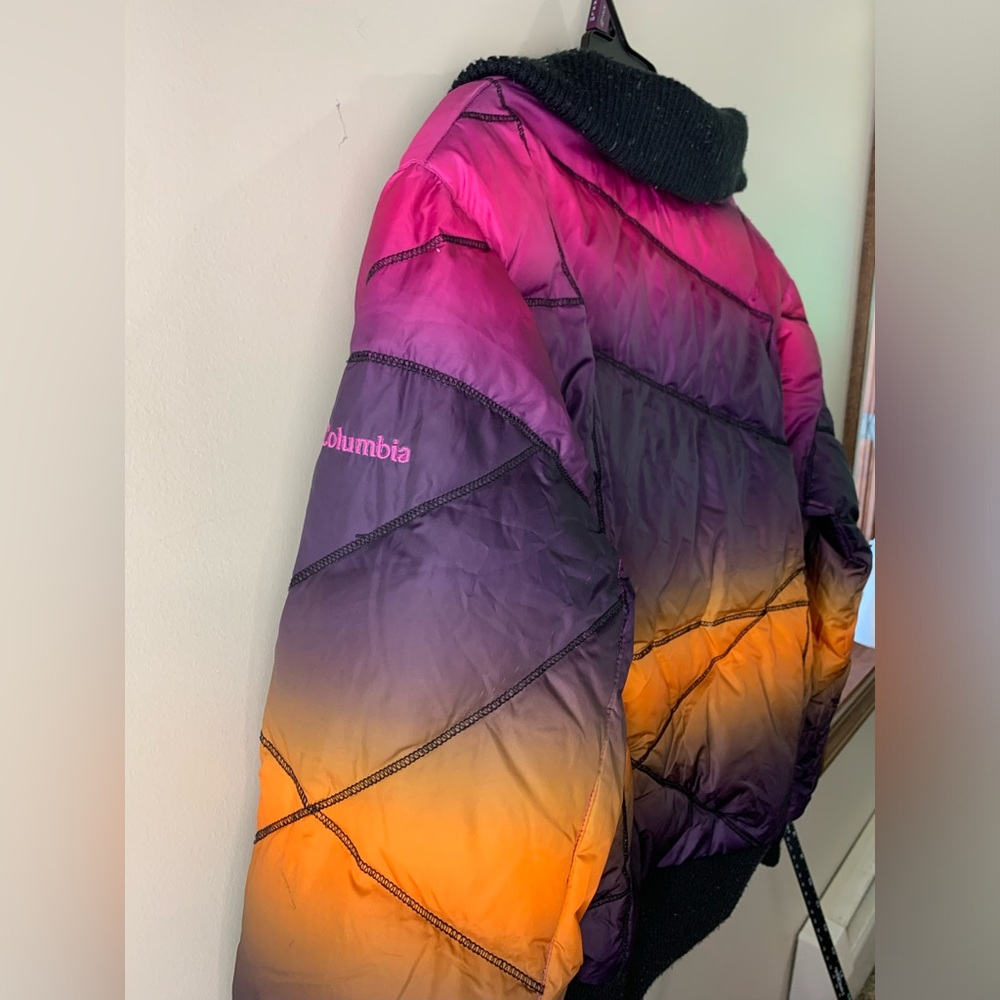 Women’s Medium Vintage Columbia Sportswear Puffer winter snow Jacket ombré - Picture 6 of 7